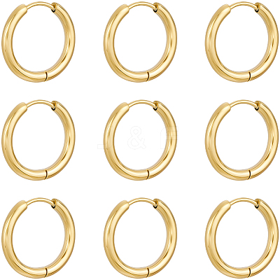 10 Pairs Ion Plating(IP) 304 Stainless Steel Huggie Hoop Earrings EJEW-BBC0002-19C-1