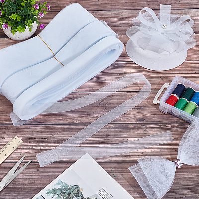 3 Rolls 3 Styles Elastic Polyester Deco Mesh Ribbons DIY-NB0013-55B-1