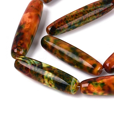 Natural Fire Crackle Agate Beads Strands G-Q606-62-1