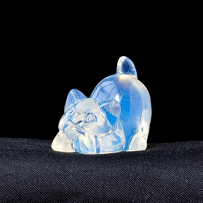 Opalite Carved Cat Figurines PW-WG27692-04-1