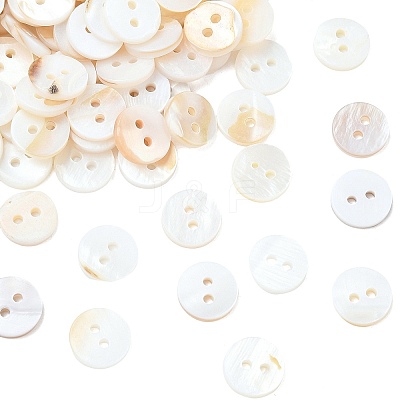 2-Hole Shell Flat Round Buttons BUTT-P012-11-1