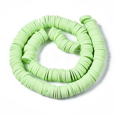 Flat Round Handmade Polymer Clay Beads CLAY-R067-12mm-24-1