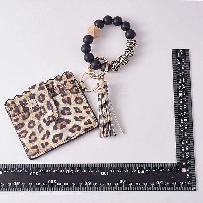 Leather Wristlet Keychain Bracelet Wallet for Women JX633A-1