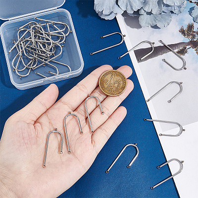 30Pcs 304 Stainless Steel Asymmetric Length Chandelier Component Links STAS-UN0049-34-1