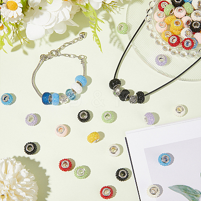 96Pcs 8 Colors Resin European Beads RESI-SC0005-85-1