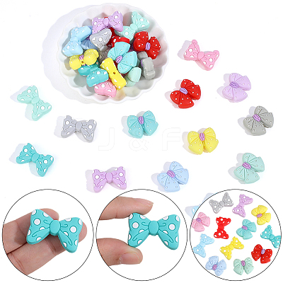 32Pcs 16 Colors Food Grade Eco-Friendly Silicone Focal Beads SIL-PA0001-33-1
