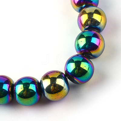 Electroplate Transparent Glass Beads Strands EGLA-Q062-8mm-D02-1