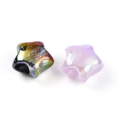 Transparent UV Plating Acrylic Beads OACR-I015-38-1