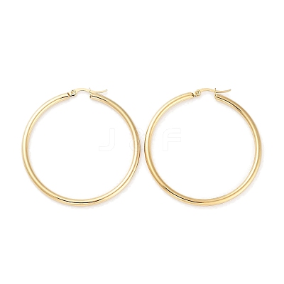 Ring 304 Stainless Steel Hoop Earrings for Women Men EJEW-B049-01G-G-1