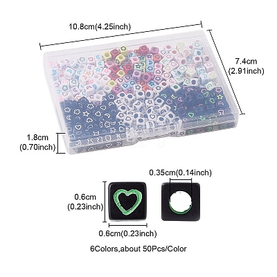 30Pcs 6 Colors Craft Acrylic Beads SACR-YW0001-60-1