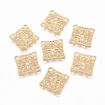 Brass Etched Metal Embellishments KK-TAC0002-09G-1