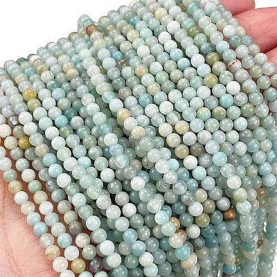 Natural Flower Amazonite Beads Strands G-M438-A08-01-1