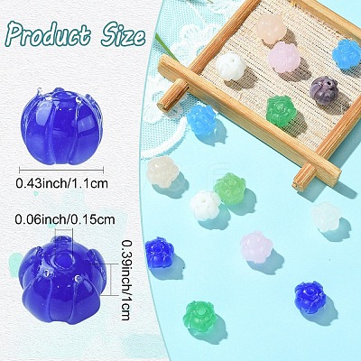 18Pcs 9 Colors Transparent Glass Beads GLAA-YW0005-16-1