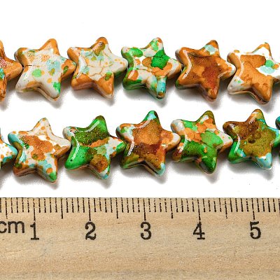 Spray Painted Synthetic Turquoise Beads Strands G-E617-A04-02-1