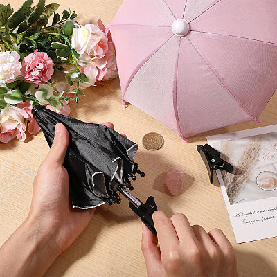 2 Bags 2 Colors Mini Polyester & Alloy Umbrella AJEW-CA0005-44-1