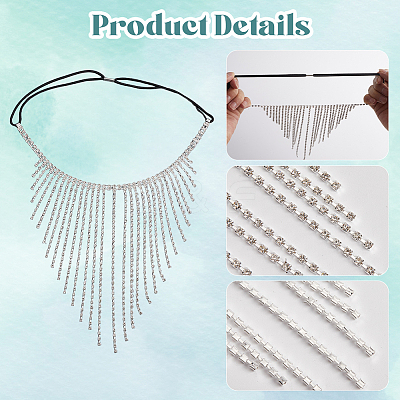 Alloy Rhinestone & Polyester Head Chain AJEW-WH20072-21P-1