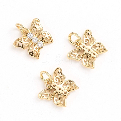 Brass Micro Pave Cubic Zirconia Pendants ZIRC-E164-18A-G-1