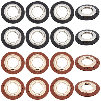 8 Bags 2 Colors Imitation PU Leather Eeyelet Patch PURS-CL0001-34P-1