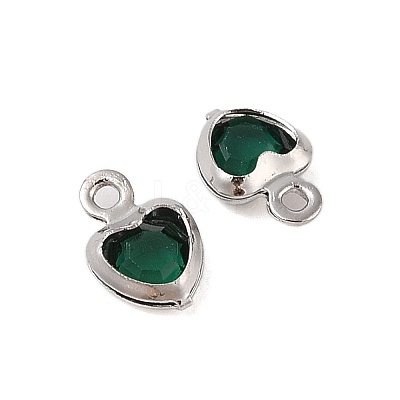 Heart Rack Plating Brass Glass Pendants KK-S385-01P-06-1