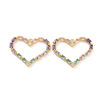 Brass Pave Colorful Cubic Zirconia Pendants KK-E068-VF200-1