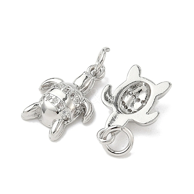 Brass Micro Pave Cubic Zirconia Pendants KK-I355-01P-02-1
