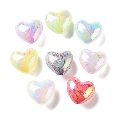 Valentine's Day UV Plating Iridescent Acrylic Beads X-MACR-D032-06-1