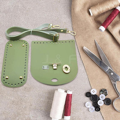1 Set Handmade PU Leather Crochet Shoulder Bag Accessories Kits PURS-CL0001-37A-1
