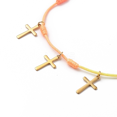 (Jewelry Parties Factory Sale)Adjustable Nylon Thread Braided Beads Bracelets BJEW-JB05331-02-1