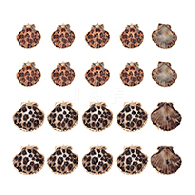 16Pcs 4 Colors Spray Paint & Electroplate Sea Shell Pendants SSHEL-PH0001-35-1