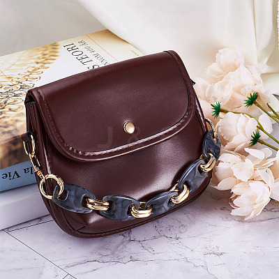 2Pcs 2 Colors Acrylic Curb Chain Bag Strap FIND-GN0001-28-1