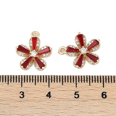Rack Plating Brass Micro Pave Cubic Zirconia Pendants KK-C082-01G-03-1