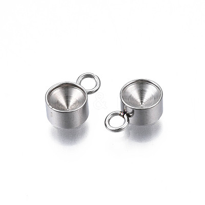 Non-Tarnish 201 Stainless Steel Pendant Rhinestone Settings STAS-S057-44D-P-1