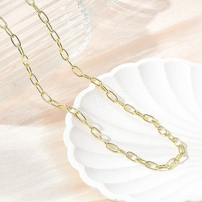 Brass Paperclip Chain Necklaces NJEW-A042-03G-1