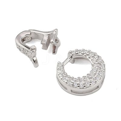 925 Sterling Silver Micro Pave Clear Cubic Zirconia Fold Over Clasps STER-P060-41P-1