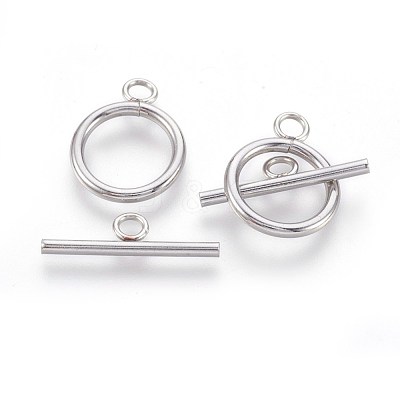 Tarnish Resistant 304 Stainless Steel Toggle Clasps STAS-F188-30G-1