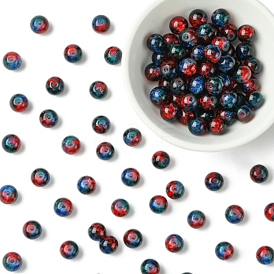 100Pcs Crackle Glass Beads CCG-YW0001-19A-10-1