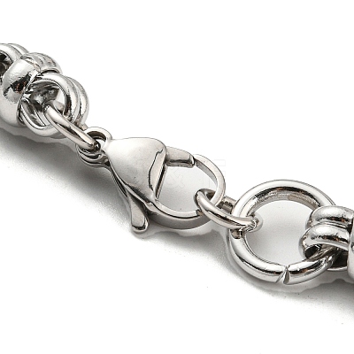Non-Tarnish 304 Stainless Steel Ring Link Chain Bracelet BJEW-C042-09P-1