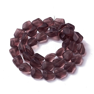 Transparent Frosted Glass Beads Strands FGLA-S001-M02-1