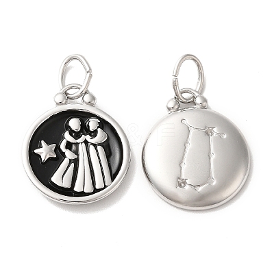304 Stainless Steel Enamel Pendants STAS-A080-43P-08-1