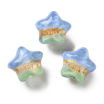 Gradient Color Transparent Hand-drawed Acrylic Beads TACR-P012-01B-10-1