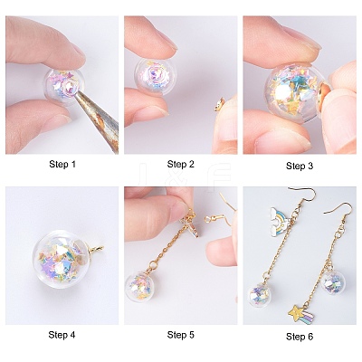 DIY Glass Ball Bottle Drop Earring Making Finding Kit DIY-UN0003-15-1