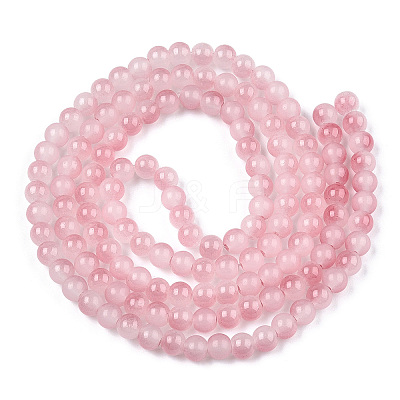 Baking Paint Imitation Jade Glass Round Bead Strands DGLA-N003-8mm-04-1