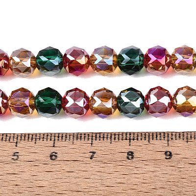 Electroplate Transparent Glass Beads Strands EGLA-Q135-8MM-C12-1
