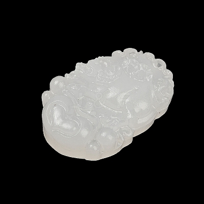 Natural White Jade Carved Pendants G-S384-01B-1