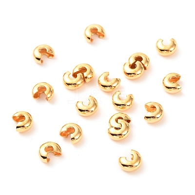 Brass Crimp Beads Covers X-KK-F824-036A-G-1