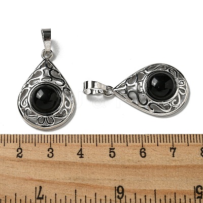 Natural Obsidian Pendants G-Q158-05P-24-1