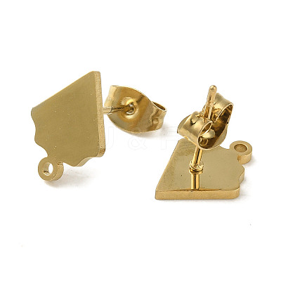 Ion Plating(IP) 304 Stainless Steel Stud Earring Findings STAS-I206-79G-1