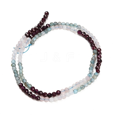 Gradient Color Natural Garnet & Quartz Crystal & Apatite Beads Strands GG-CBA1668-A05-3mm-1