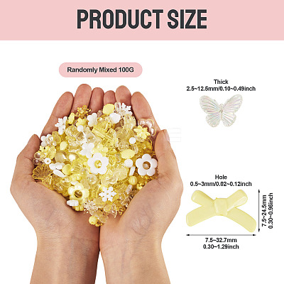 100G Transparent & Opaque Acrylic Beads TACR-TA0001-57F-1