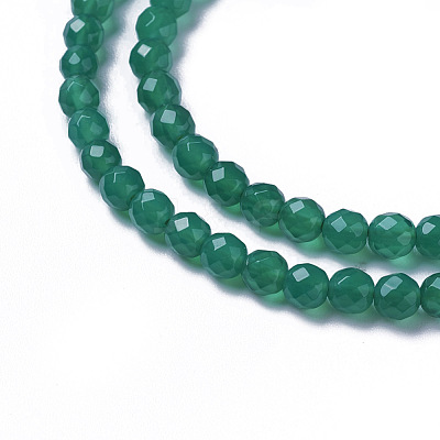 Natural Dyed & Heated Green Onyx Agate Beads Strands X-G-F596-12B-2mm-1